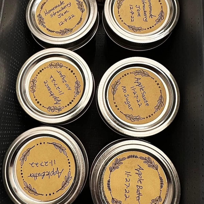 Üveg műanyag doboz fedele vízálló öntapadós kerek matrica kézírás kraftpapír öntapadós címke matrica