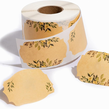 Amazon Hot Sale Mason Jar Label Kraft Paper Label Sticker Food Pantry Label Spice Can Marker