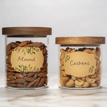 Amazon Hot Sale Mason Jar Label Kraft Paper Label Sticker Food Pantry Label Spice Can Marker