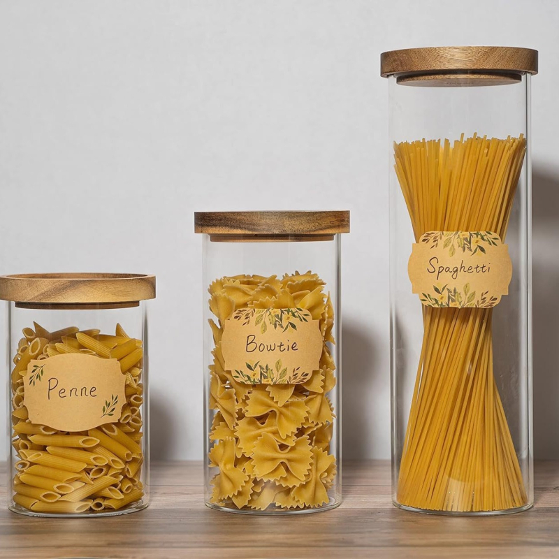 Amazon Hot Sale Mason Jar Label Kraft Paper Label Sticker Food Pantry Label Spice Can Marker