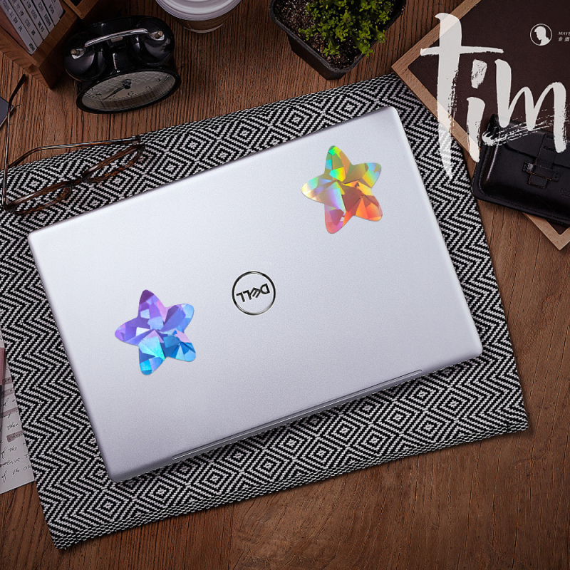 Isekleepuvad kleebised, käsiraamatute kleebised, kirjatarvete kleebised, laste kleebised, viieharuline tähekujuline laserpaber, kaetud heleda kilega