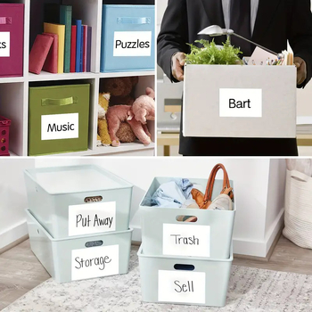 50 matrica/csomag üres címkés matricák, kivehető tárolódobozos címkék, vízálló, szakadásálló és maradványmentes címkék