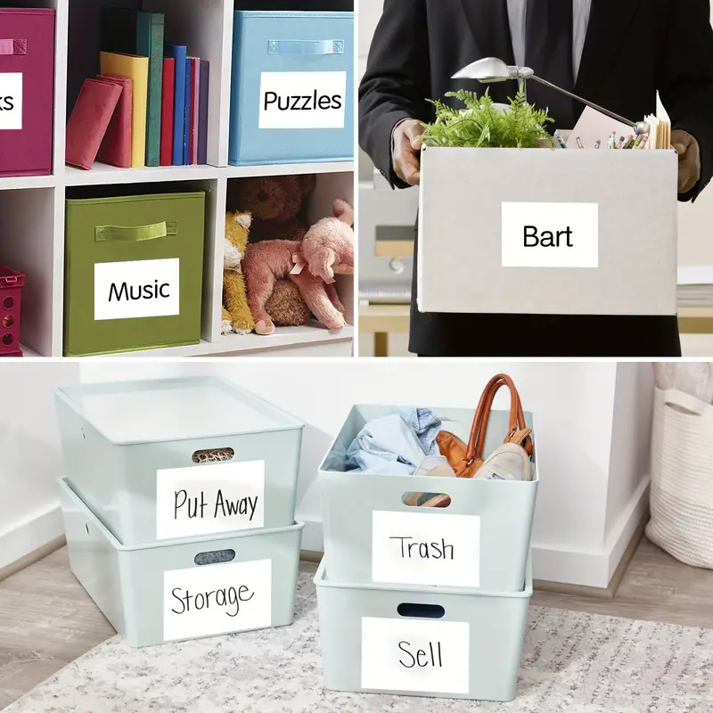 50 matrica/csomag üres címkés matricák, kivehető tárolódobozos címkék, vízálló, szakadásálló és maradványmentes címkék