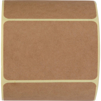 Külkereskedelmi raktáron lévő forró eladó 2x 3 hüvelykes írható tekercs barna kraftpapír matrica élelmiszer-tároló címke matrica