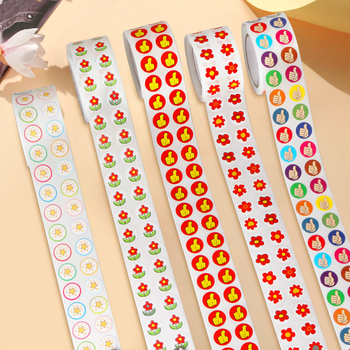 5000 Ft/tekercs, inspiráló felfele mutató hüvelykujj bónusz matrica, 1,5 cm-es kis piros virágcsillag matrica