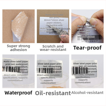 Spot matrica hülye ezüst digitális címke karcálló vízálló olajálló matrica tekercs sorozatszám címke matrica