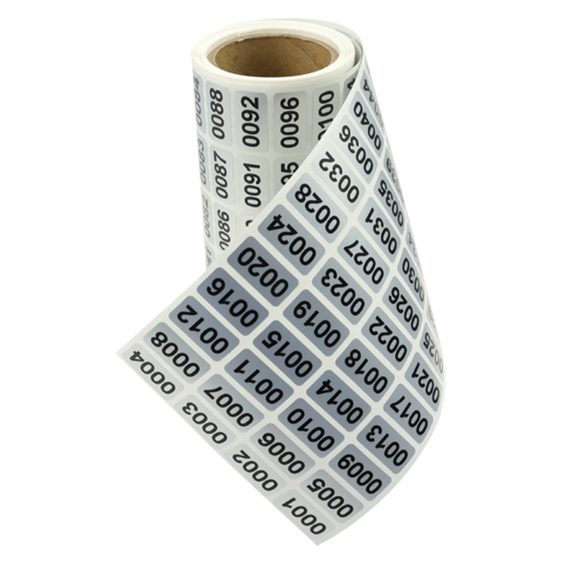 Spot matrica hülye ezüst digitális címke karcálló vízálló olajálló matrica tekercs sorozatszám címke matrica