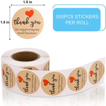 500 db/tekercs sütődekoráció természetes kraftpapírból, olajágból készült, kézzel készített szerelmes matricák, kerek, 2,5 cm