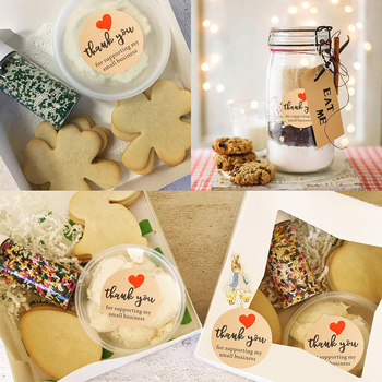 500 db/tekercs sütődekoráció természetes kraftpapírból, olajágból készült, kézzel készített szerelmes matricák, kerek, 2,5 cm