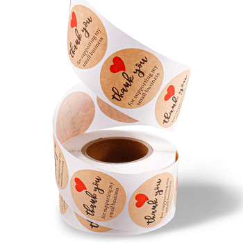 500 db/tekercs sütődekoráció természetes kraftpapírból, olajágból készült, kézzel készített szerelmes matricák, kerek, 2,5 cm