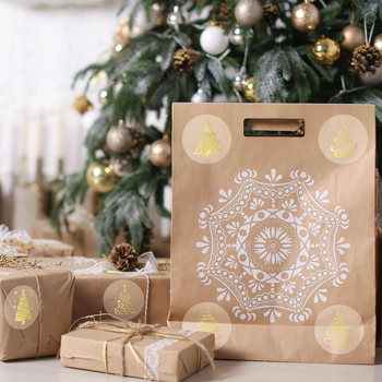 500 tk läbipaistvaid jõulukleebiseid, rullkuldfooliumist rõõmsat jõulupuu pitseri kleebist, isekleepuv silt, ümbrik, kutsekaart, kingitus