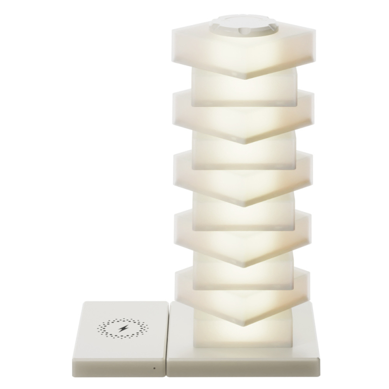 Határokon átnyúló robbanások DIY összeszerelt éjszakai fény színes hálószoba éjjeliszekrény hangulatvilágítás vezeték nélküli töltés kreatív ajándék asztali lámpa