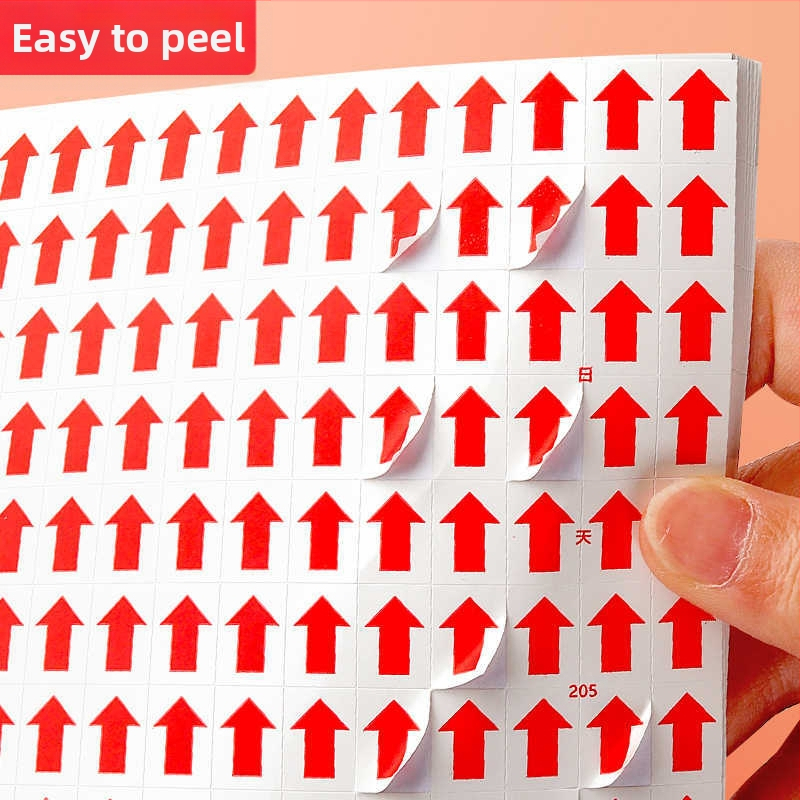 Стикери за маркиране с малки стрелки за дефектни продукти, етикети за преработка и ремонт, червени стикери за пътепоказатели, самозалепващи стикери