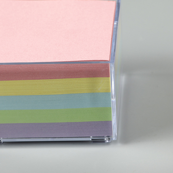 Νέο στυλ αυτοκόλλητο Post-it σε διαφανές κουτί, αυτοκόλλητο μηνύματος γραφείου, διαφανές πλαστικό κουτί σημειώσεων
