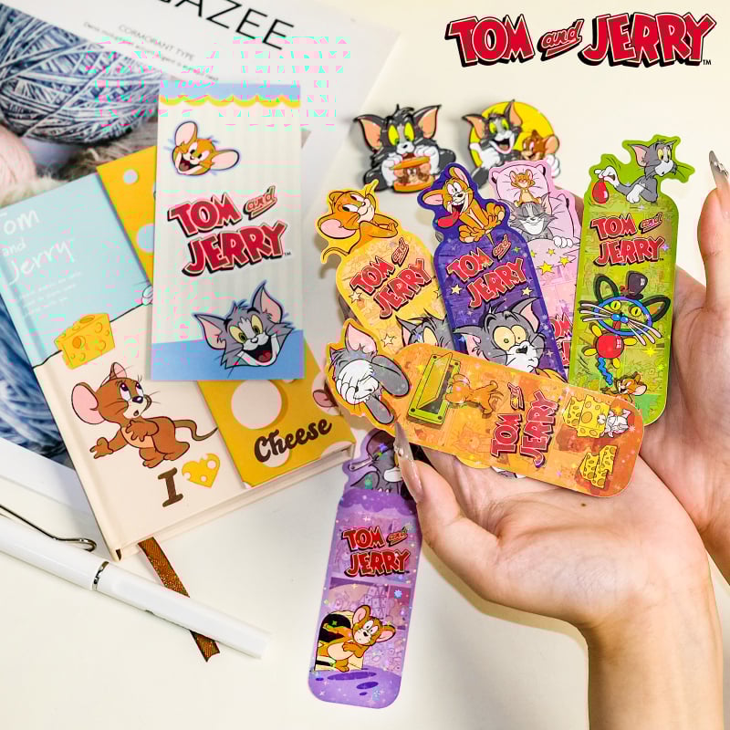 Semne de carte autentice autorizate cu Tom și Jerry, 10 din Statele Unite, Canada, Asia de Sud-Est, rechizite școlare drăguțe cu desene animate
