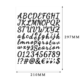 4 lap/csomag vágott matricák fali matricák alfanumerikus matricák konyhai címke öntapadós címke matricák