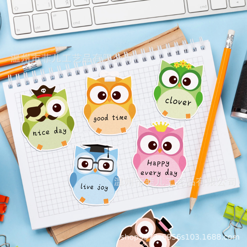 UB033 Rajzfilm Bagoly Post-it Jegyzetek Alakú Írószerek Post-it Jegyzetek Kézzel Készített Számla Matricák Irodaszerek Post-it Jegyzetek