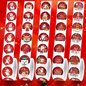 1000 kleebist/5 rulli, jõuluteemalised kleebised, kinkekaunistused, festivalikaunistused, pitseerimiskleebised