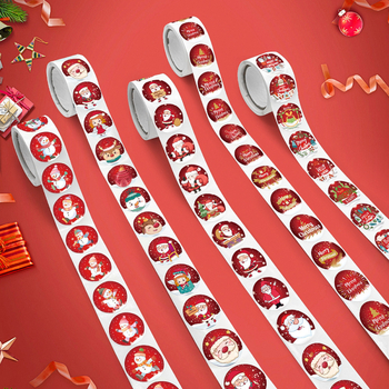 1000 kleebist/5 rulli, jõuluteemalised kleebised, kinkekaunistused, festivalikaunistused, pitseerimiskleebised