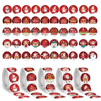 1000 kleebist/5 rulli, jõuluteemalised kleebised, kinkekaunistused, festivalikaunistused, pitseerimiskleebised
