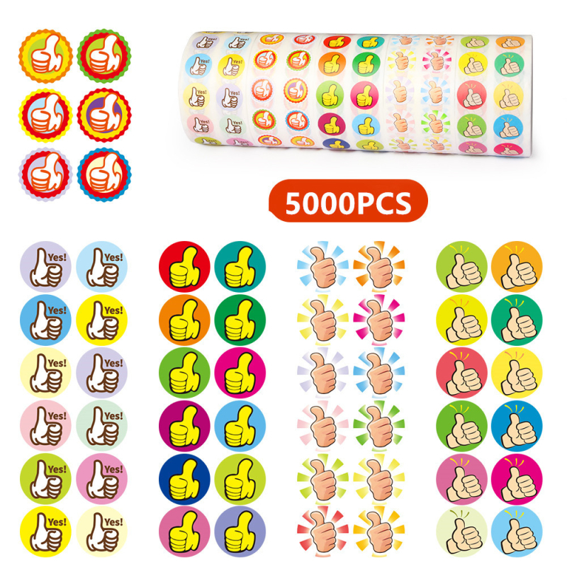 5000 Ft/csomag, inspiráló, felfelé mutató hüvelykujjjal ellátott jutalommatrica, alkalmas tantermekbe és irodákba