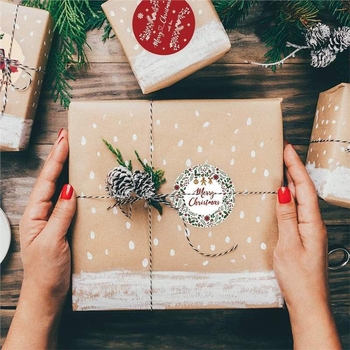 Feltekert karácsonyi hópehely angol ünnepi áldás köszönőmatricák dekoratív ajándékdoboz sorozat matricák