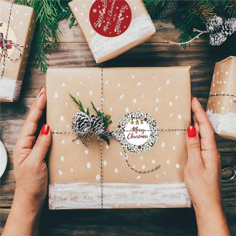 Feltekert karácsonyi hópehely angol ünnepi áldás köszönőmatricák dekoratív ajándékdoboz sorozat matricák