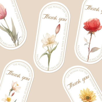 Vintage peen lilleline tänukleebisega pitseri silt käekoti pakendil dekoratiivne kleebis ovaalne inglise pitser