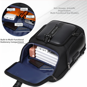 Üzleti hátizsák férfi utazó vízálló hátizsák nagy kapacitású üzleti útra tervezett multifunkcionális számítógépes táska, frissítve 2025-ben új modell