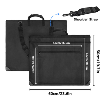 Kunstikombinatsiooniga käekott, maalimislaud, kunstiportfell, plakatiplaadi hoiukott, visandivihje kott