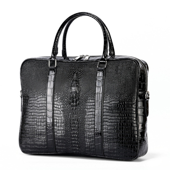 Модна чанта за компютър с крокодилски мотив, мъжка чанта, бизнес куфарче, проста чанта за пътуване