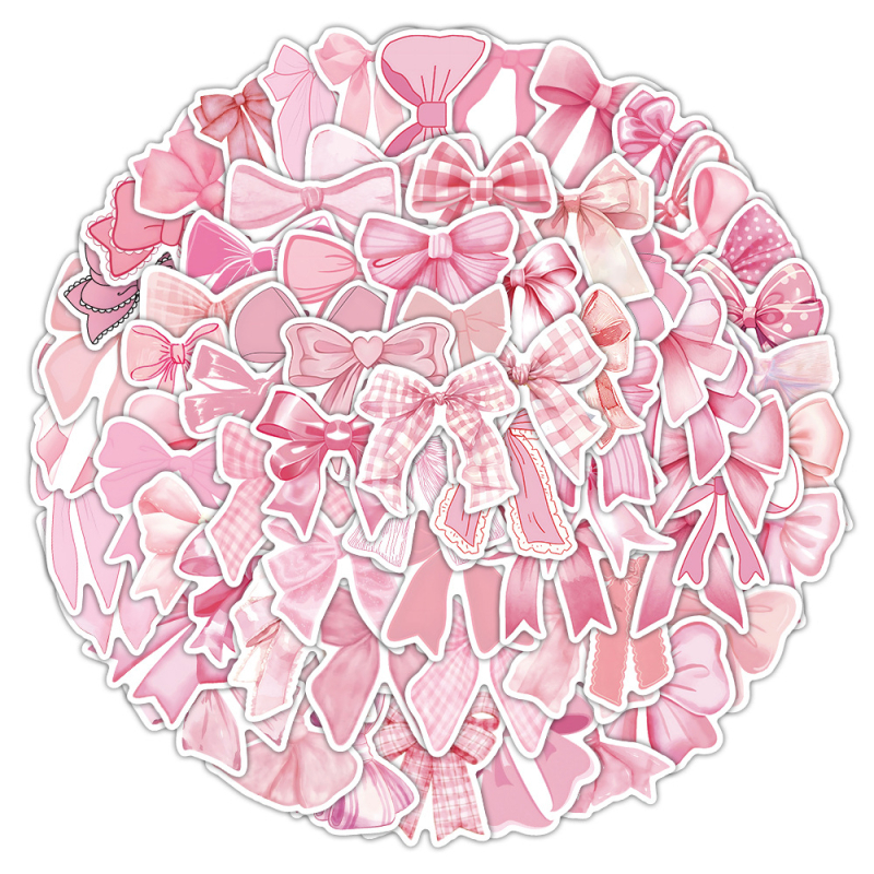 100 új masni matrica rajzfilm rózsaszín masni graffiti vízálló matrica poggyászpohár dekoráció