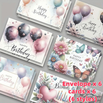 Νέες κάρτες γενεθλίων με ακουαρέλα και πεταλούδες, κατάλληλες για οικογένεια και φίλους, κάρτες γενεθλίων, κάρτες ευχαριστιών, κάρτες ευλογιών