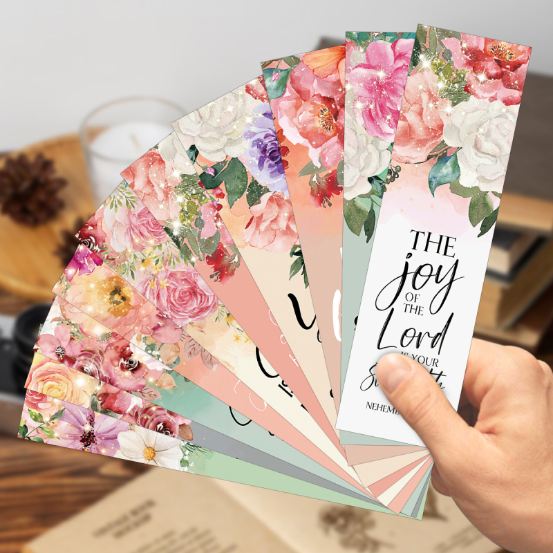 30 Šventojo Rašto skirtukų, skirtų įvairioms šventėms, išleistuvių dovanos, dideli Šventojo Rašto skirtukai, įkvepiančios atvirutės, gėlių skirtukai, dovanos