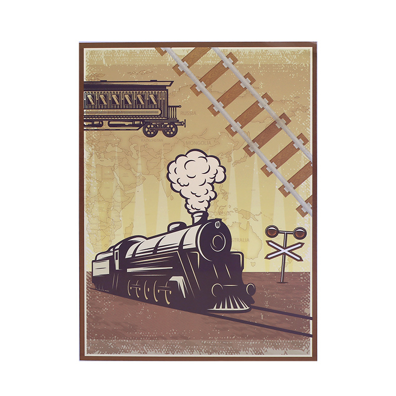 Käsitsi valmistatud retro rongi 3D õnnitluskaart piiriülene isadepäeva õnnistuspaberist nikerdussõnumiga õnnistuskaardi ülikonna kingitus