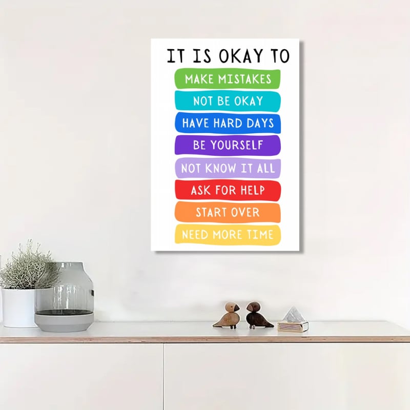 Pictură decorativă modernă simplă în limba engleză pentru educație timpurie în sufragerie, pictură colorată pe pânză, en-gros, cuvinte en-glezești, pictură cu jet de cerneală, miez