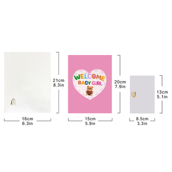 Uus loominguline vastsündinu õnnitluskaart 3D käsitsi valmistatud kokkupandav kaart Piiriülene Amazoni beebikaart meestele ja naistele