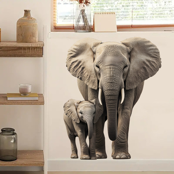 Νέα αυτοκόλλητα τοίχου ACC64053 προσομοίωσης ελέφαντα μωρού ελέφαντα για παιδικό δωμάτιο, αυτοκόλλητα διακόσμησης τοίχου σαλονιού