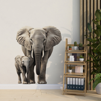 Νέα αυτοκόλλητα τοίχου ACC64053 προσομοίωσης ελέφαντα μωρού ελέφαντα για παιδικό δωμάτιο, αυτοκόλλητα διακόσμησης τοίχου σαλονιού