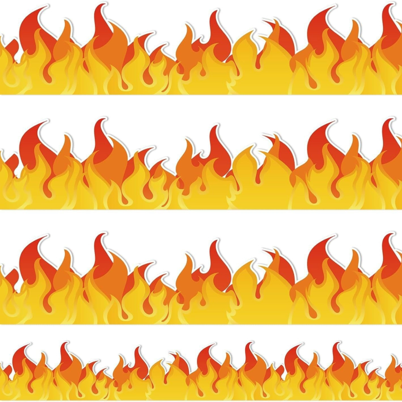 Piiriülene kuum müük tuleteatetahvli ääris punane oranž leegikaunistusega ääris sobib kooliklassi tahvli kaunistamiseks