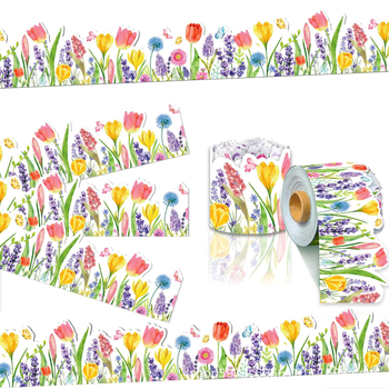 JT055 Tulip kevadine emadepäeva tahvel klaasist pagasirulli kleebis dekoratiivne kleebis