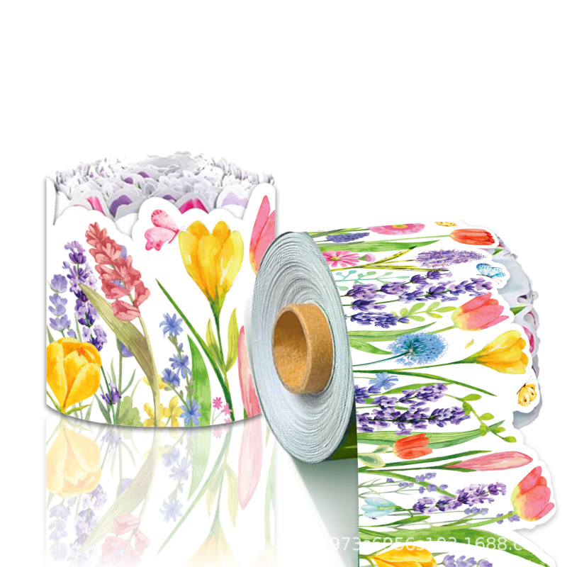 JT055 Tulip kevadine emadepäeva tahvel klaasist pagasirulli kleebis dekoratiivne kleebis