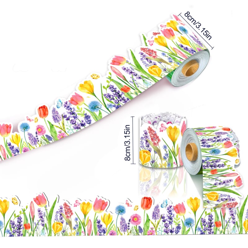 JT055 Tulip kevadine emadepäeva tahvel klaasist pagasirulli kleebis dekoratiivne kleebis