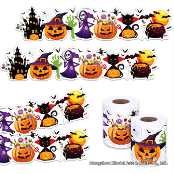 Jt016 Halloweeni kõrvitsalambi kummitusnahkhiire klaasist teadetetahvli rull isekleepuv dekoratiivne kleebis