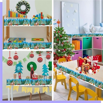 Feltekercselt karácsonyi díszes táblára nyomtatott hirdetőtábla oldalkeret matricák kézzel készített kézműves dekoratív öntapadós matricák