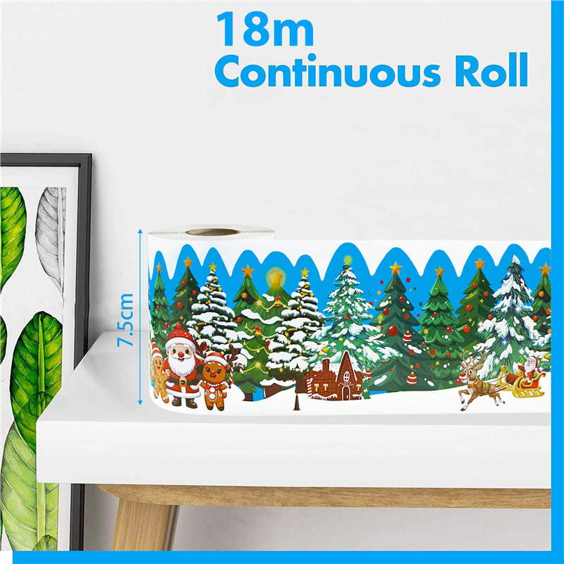 Feltekercselt karácsonyi díszes táblára nyomtatott hirdetőtábla oldalkeret matricák kézzel készített kézműves dekoratív öntapadós matricák