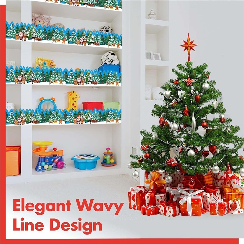 Feltekercselt karácsonyi díszes táblára nyomtatott hirdetőtábla oldalkeret matricák kézzel készített kézműves dekoratív öntapadós matricák