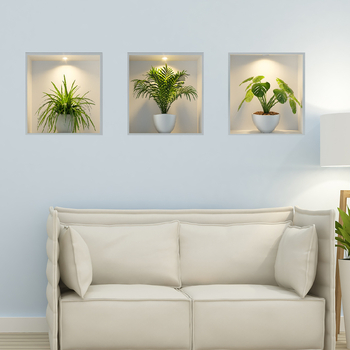 Νέα ACC1020ABC Τροπικά Πράσινα Φυτά σε Γλάστρα Αυτοκόλλητα Τοίχου Υπνοδωμάτιο Σαλόνι Είσοδος Σπιτιού Διακόσμηση Τοίχου Αυτοκόλλητα