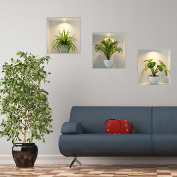 Νέα ACC1020ABC Τροπικά Πράσινα Φυτά σε Γλάστρα Αυτοκόλλητα Τοίχου Υπνοδωμάτιο Σαλόνι Είσοδος Σπιτιού Διακόσμηση Τοίχου Αυτοκόλλητα