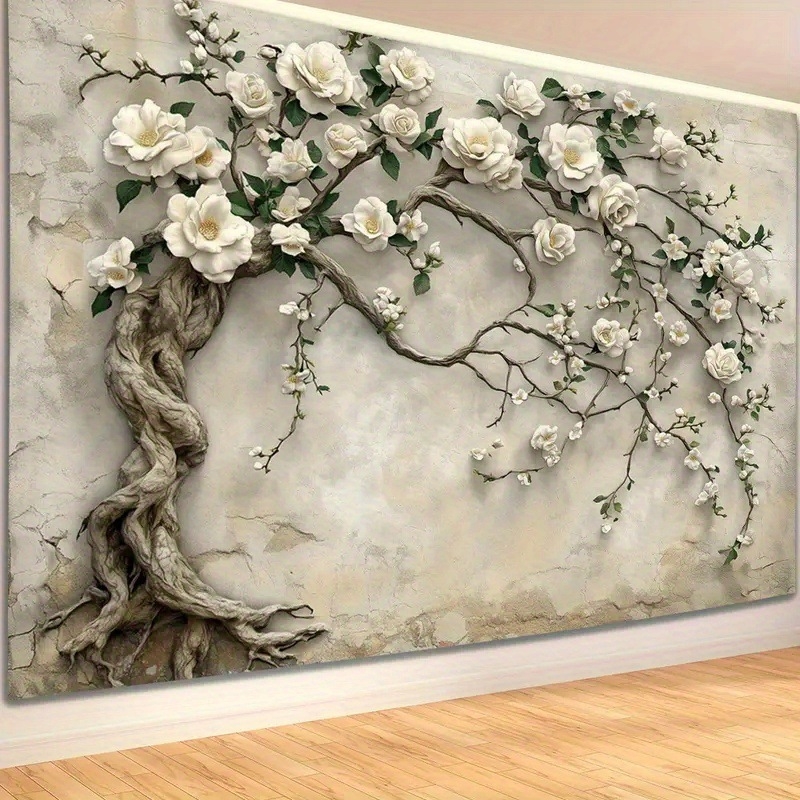 Tarpvalstybinis tiekimas „temu“ kartos plaukai klasikinė gėlių medžio drobė minkšta poliesterio freska miegamajam, svetainei, biurui